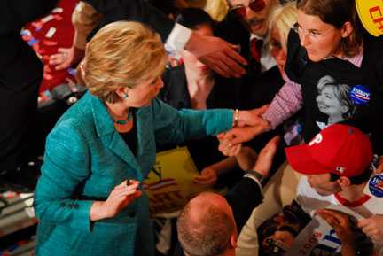 hillary shirt on supporter