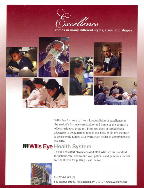 wills eye institute advertisement philadelphia magazine photos by roger barone