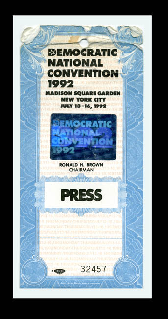 1992 democratic convention credential for roger barone